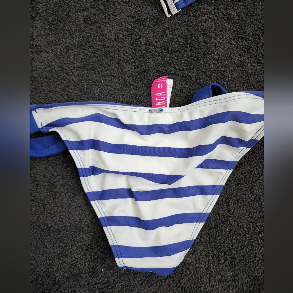 Topanga Bikini Set Blue and White Stripes - Picture 9 of 9